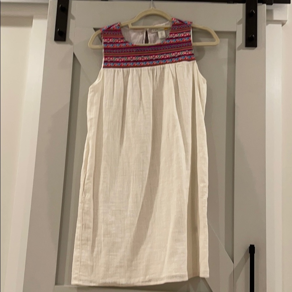 Linen lined dress embroidered size S